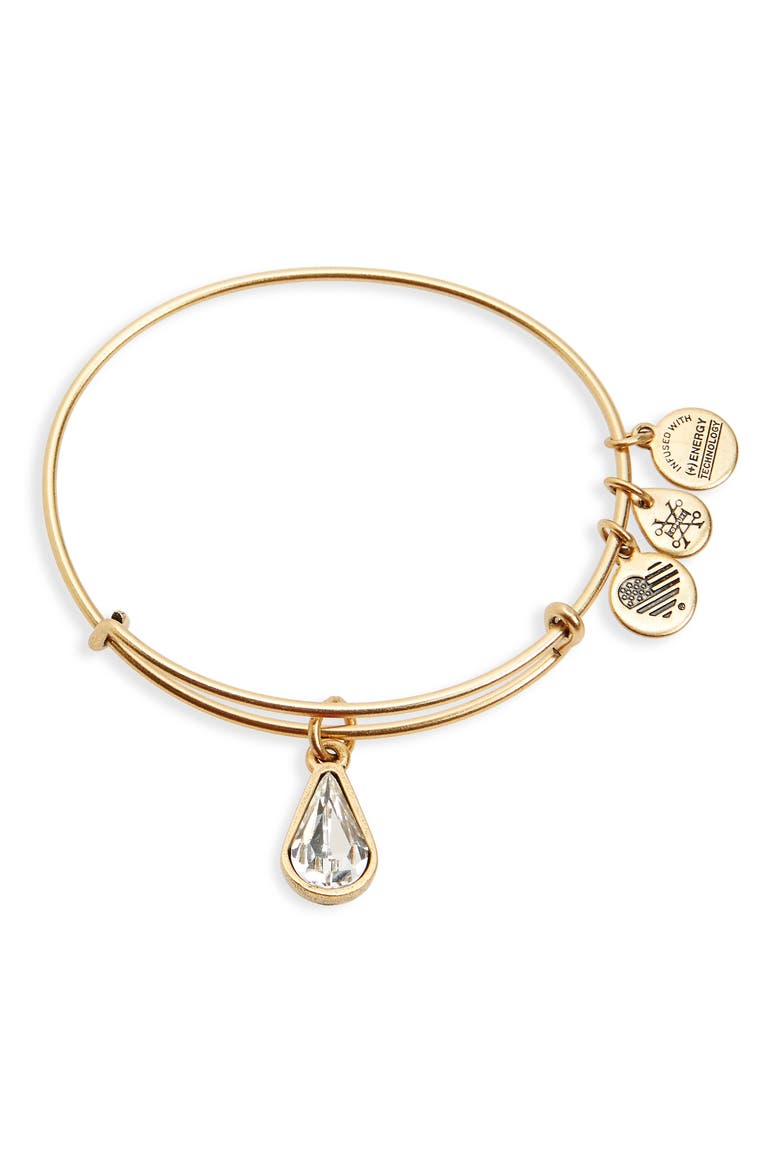 Birthstone Expandable Wire Bangle with Swarovski Crystal, Main, color, APRIL CRYSTAL