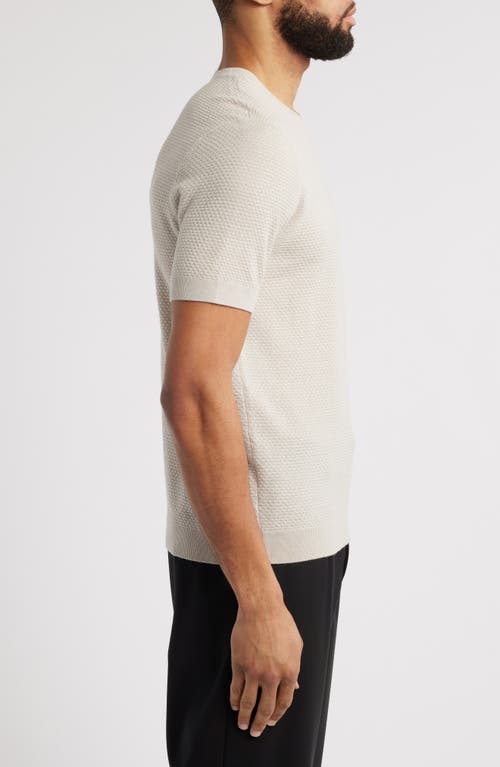 Emporio Armani Short Sleeve Textured Wool Crewneck Sweater