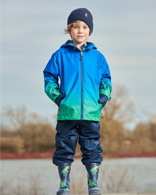 DEUX PAR DEUX DEUX PAR DEUX LITTLE BOY'S 3-IN-1 MID-SEASON OUTERWEAR SET ROYAL BLUE AND GREEN GRADIENT