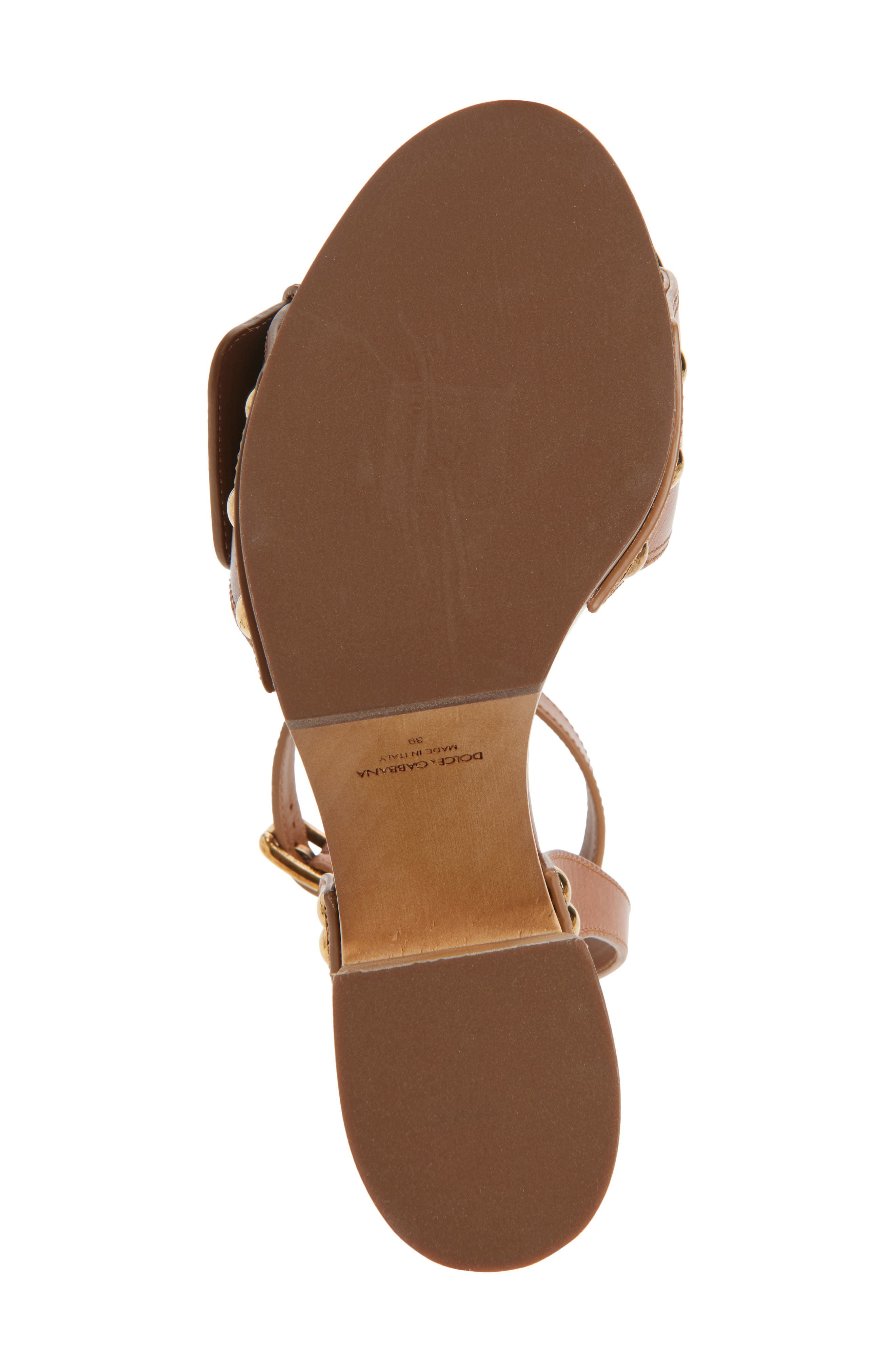 Dolce&Gabbana Ankle Strap Platform Sandal, Alternate, color, Cuoio