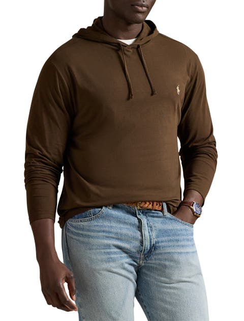 Big & Tall Jersey Hooded Long-Sleeve T-Shirt