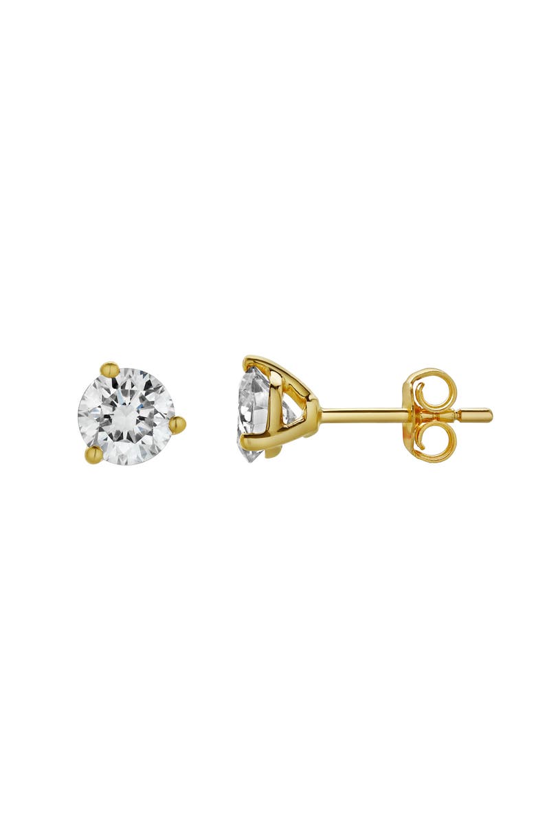 LuvMyJewelry Nasak 1.5 Ct TW Lab Grown Round Diamond Studs Martini 14K Yellow Gold Earrings, Main, color, 