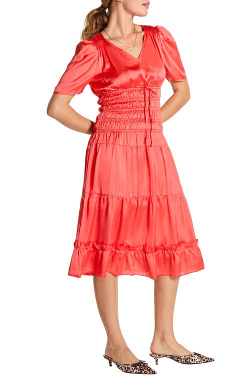 WISHLIST WISHLIST SHORT SLEEVE TIERED MIDI DRESS 