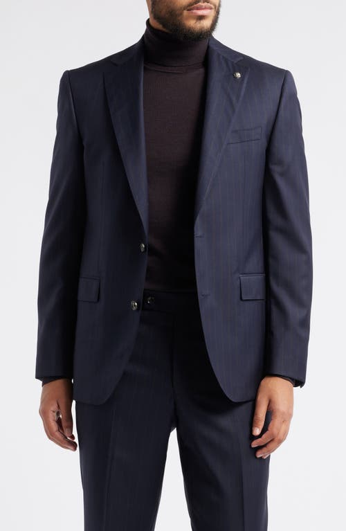 Jack Victor Esprit Deco Stripe Wool Suit In Navy