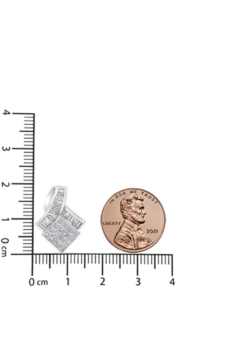 Haus of Brilliance 14k White Gold 2 1/10 Cttw Geometric Diamond Pendant Necklace - NO CHAIN INCLUDED, Alternate, color, White