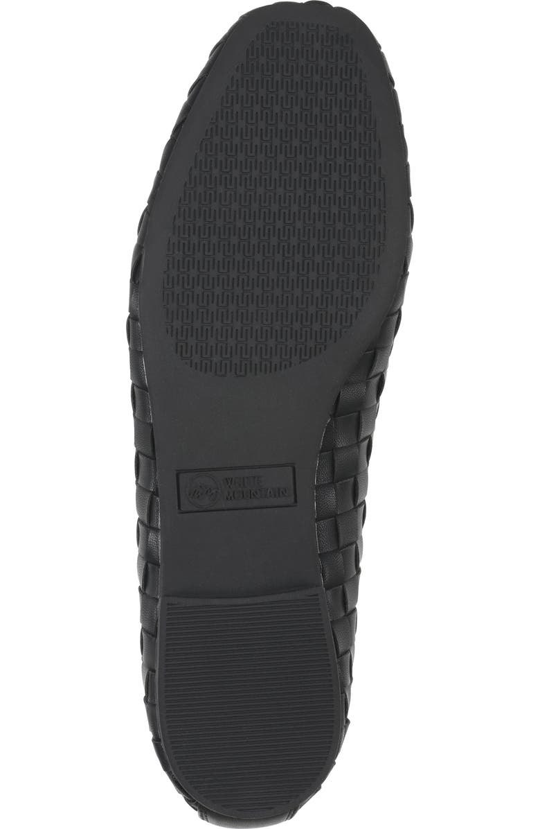 White Mountain Footwear Boccie Woven Leather Ballet Flat, Alternate, color, Black/ Burnish/ Smooth