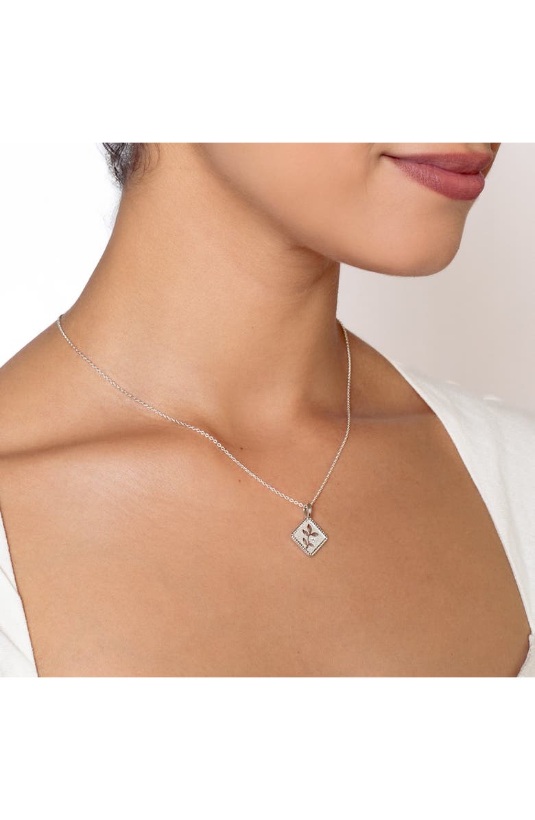 Rizen Jewelry Olive Leaf Pendant Necklace, Alternate, color, Sterling Silver