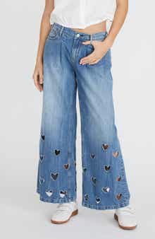 Driftwood Eloise x Cupid Cutout Heart Wide Leg Jeans