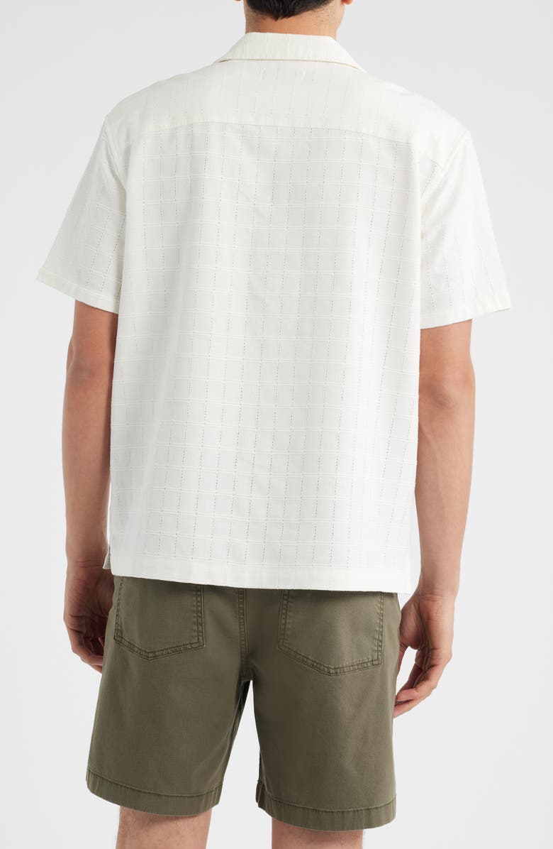 Treasure & Bond Grid Eyelet Cotton Camp Shirt, Alternate, color, Ivory Egret
