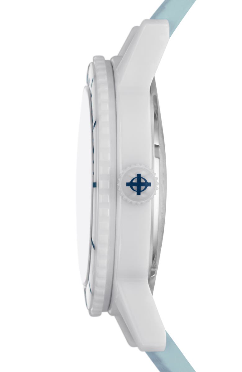 Zodiac Ceramic Compression Diver Automatic Rubber Strap Watch, 41mm, Alternate, color, 