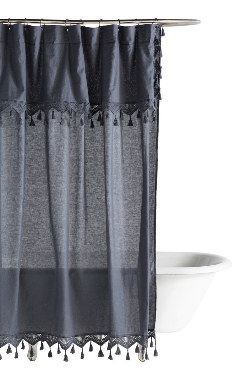 Anthropologie Home Tassel Shower Curtain, Alternate, color, 
