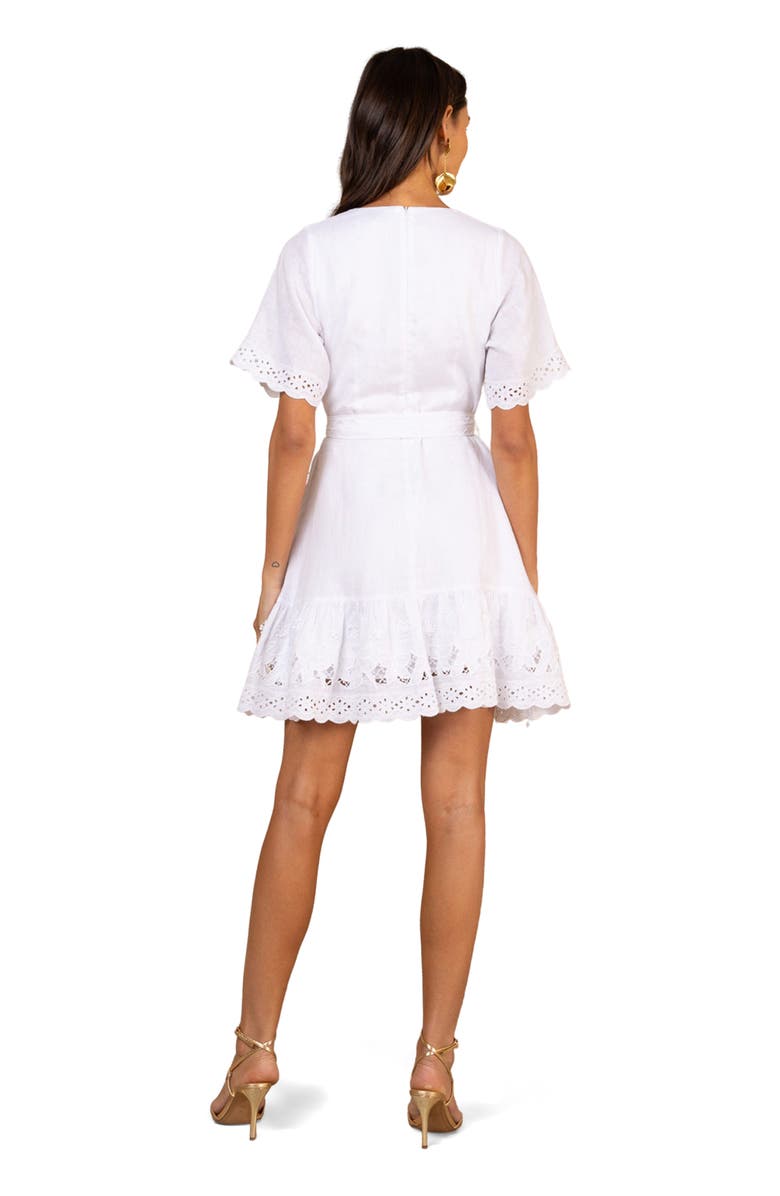 Hale Bob Azure Embroidered Linen Dress, Alternate, color, White