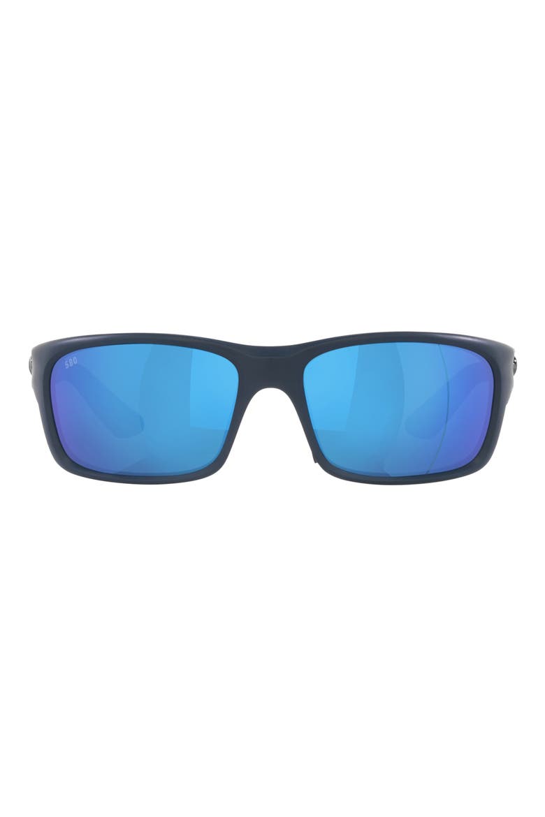 Jose Pro 62mm Polarized Oversize Rectangular Sunglasses, Main, color, BLUE