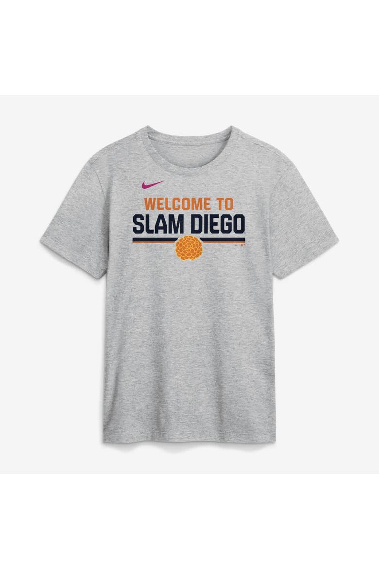 Men's Nike Heather Gray San Diego Padres 2026 City Connect Stacked Team Phrase T-Shirt, Main, color, Heather Gray