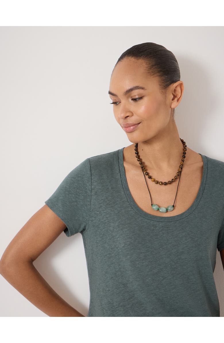 Hush Briar Linen Blend Scoop Neck T-Shirt, Alternate, color, Sage Green