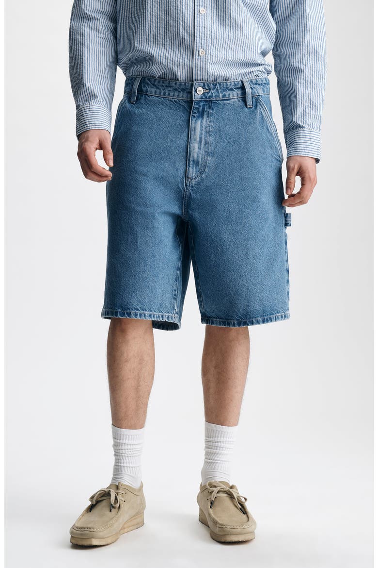 Williamsburg Relaxed Fit Cotton Denim Carpenter Shorts, Main, color, MID EVERYDAY DENIM