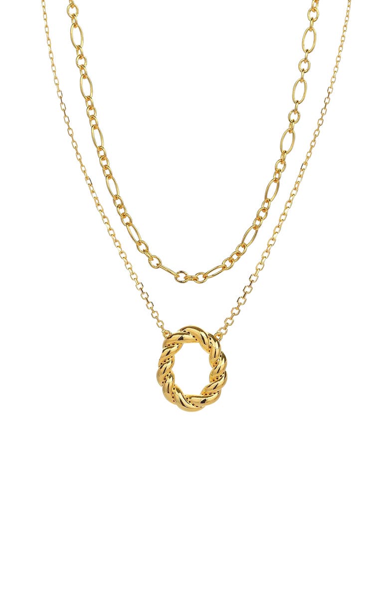 Bearfruit Jewelry 18K Gold Plated Sterling Silver Luxe Necklace Layers Set Holiday Gift Idea, Main, color, Gold