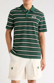 MALBON Fairway Bass Club Stripe Piqué Polo