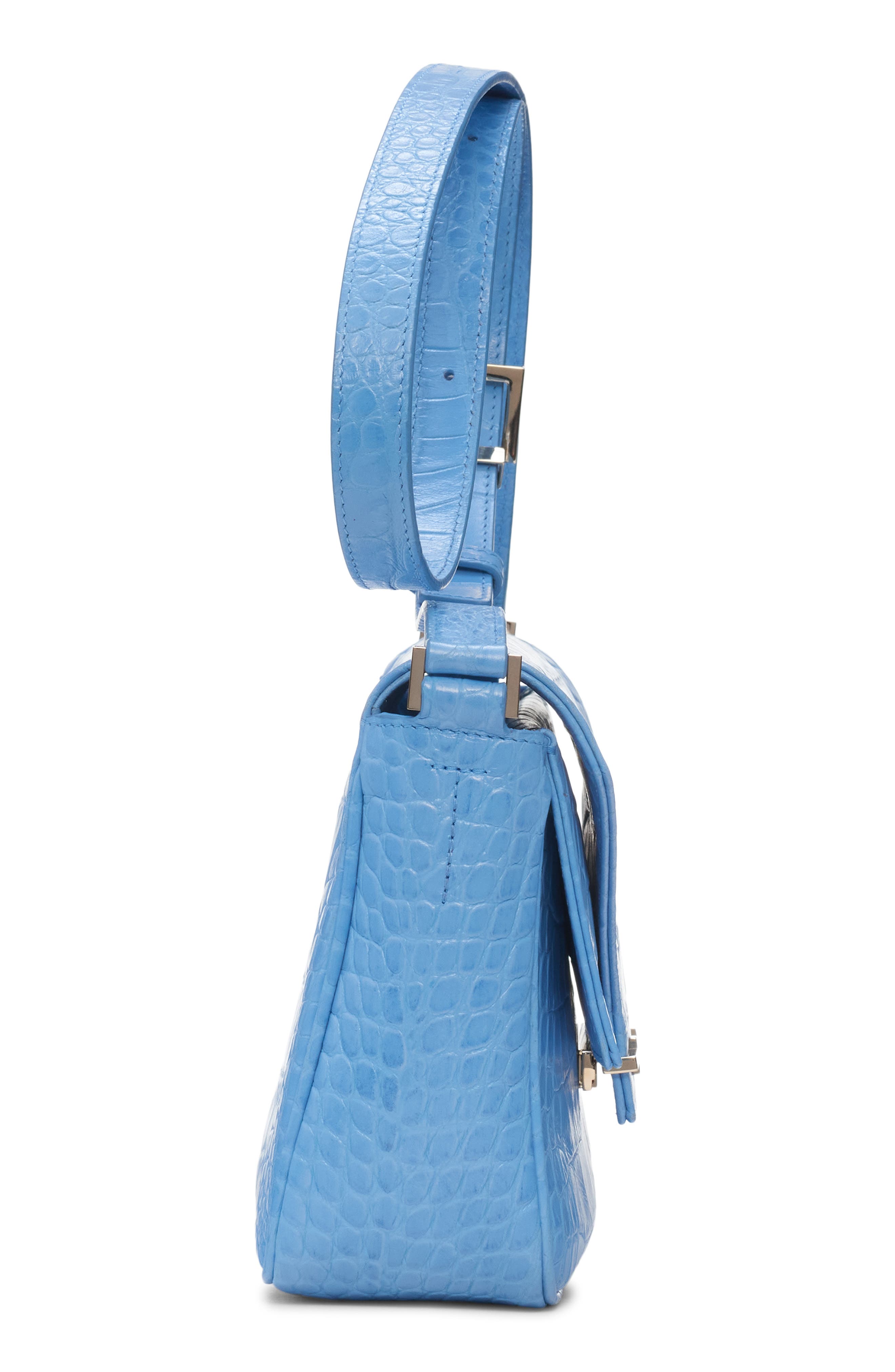 Small Aube Croc Embossed Leather Shoulder Bag, Alternate, color, LICHEN BLUE