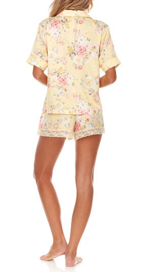 Selena Floral Satin Short Pajamas