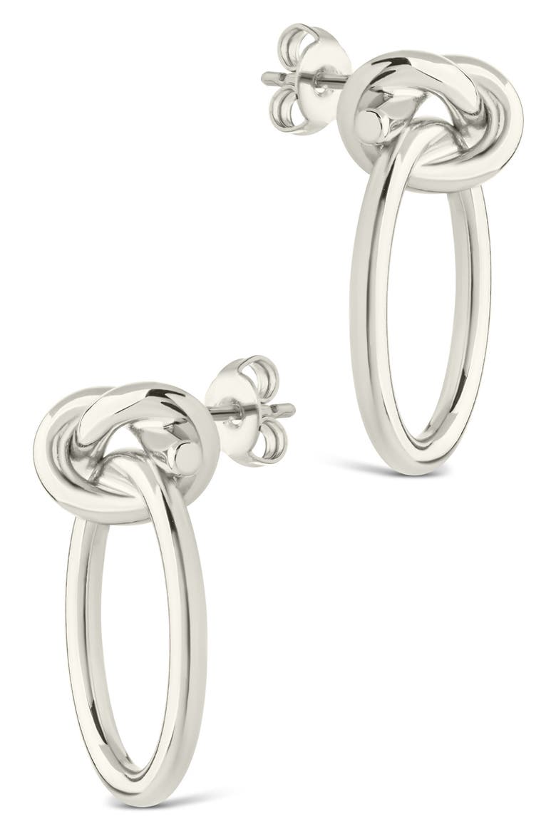 April Knotted Hoop Earrings, Alternate, color, SILVER