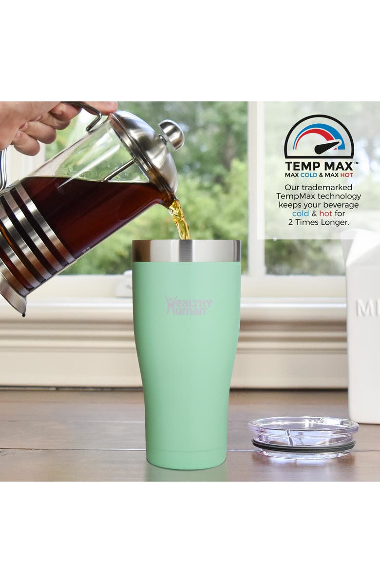 Healthy Human Stainless Steel Tumbler with Straw & Lid, 32 oz Seamist, Alternate, color, 