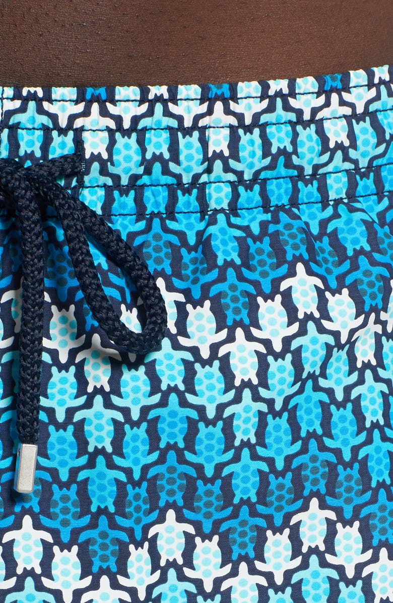 Vilebrequin Moorea Herringbone Turtle Print Swim Trunks, Alternate, color, 