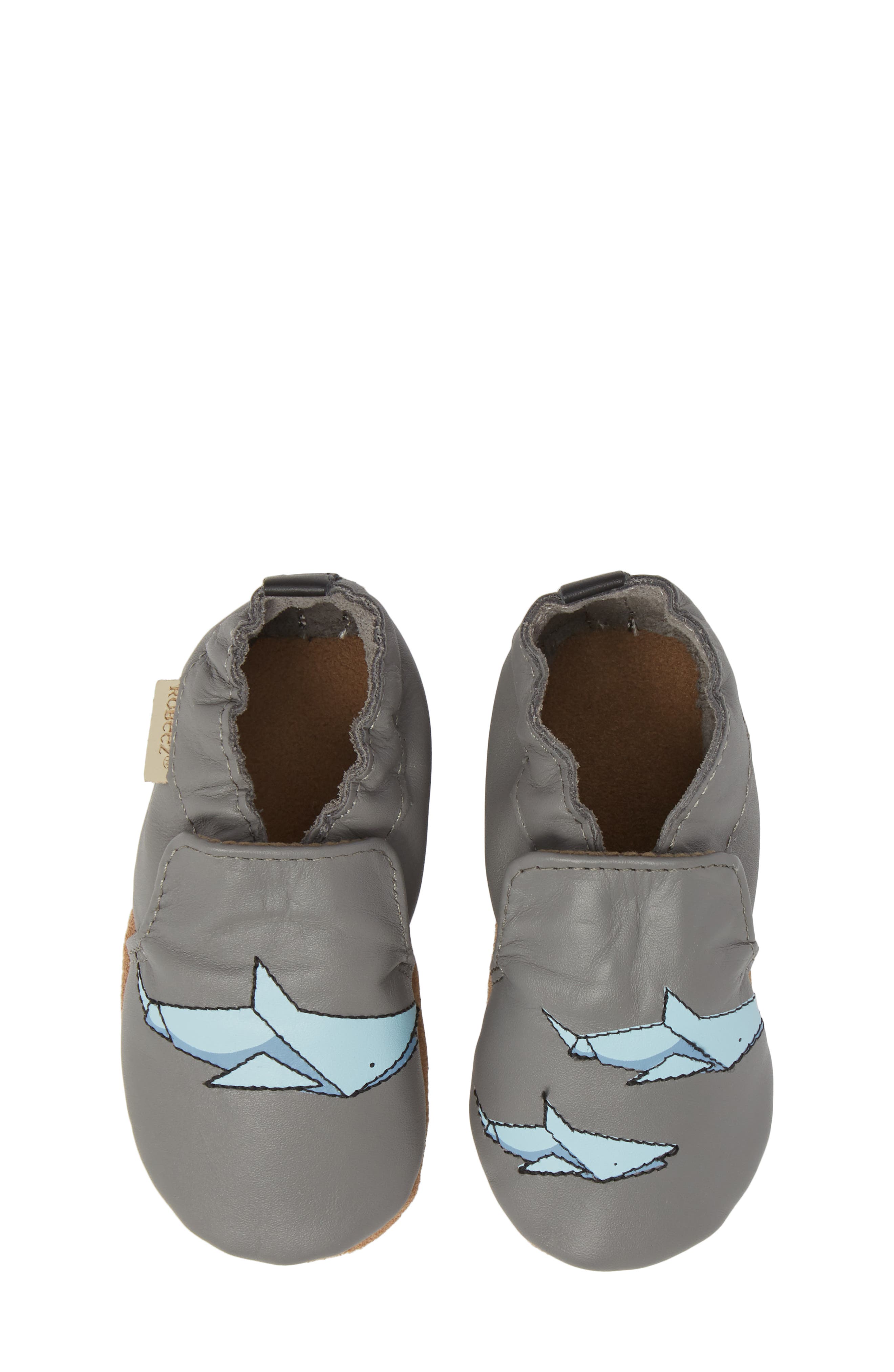 Robeez<sup>®</sup> Sharktastic Moccasin Crib Shoe, Alternate, color, 
