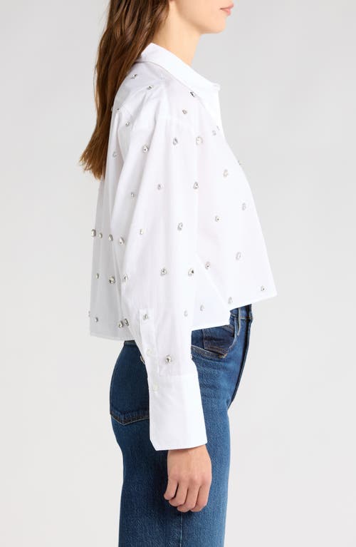 A.l.c . Mackie Crystal Detail Cotton Button-up Shirt In White