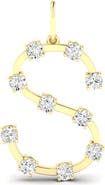 Everlee Orbit Letter "S" Lab Diamond Charm in 14K