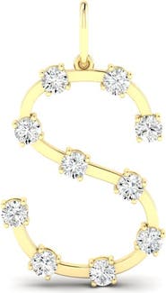 Everlee Orbit Letter "S" Lab Diamond Charm in 14K