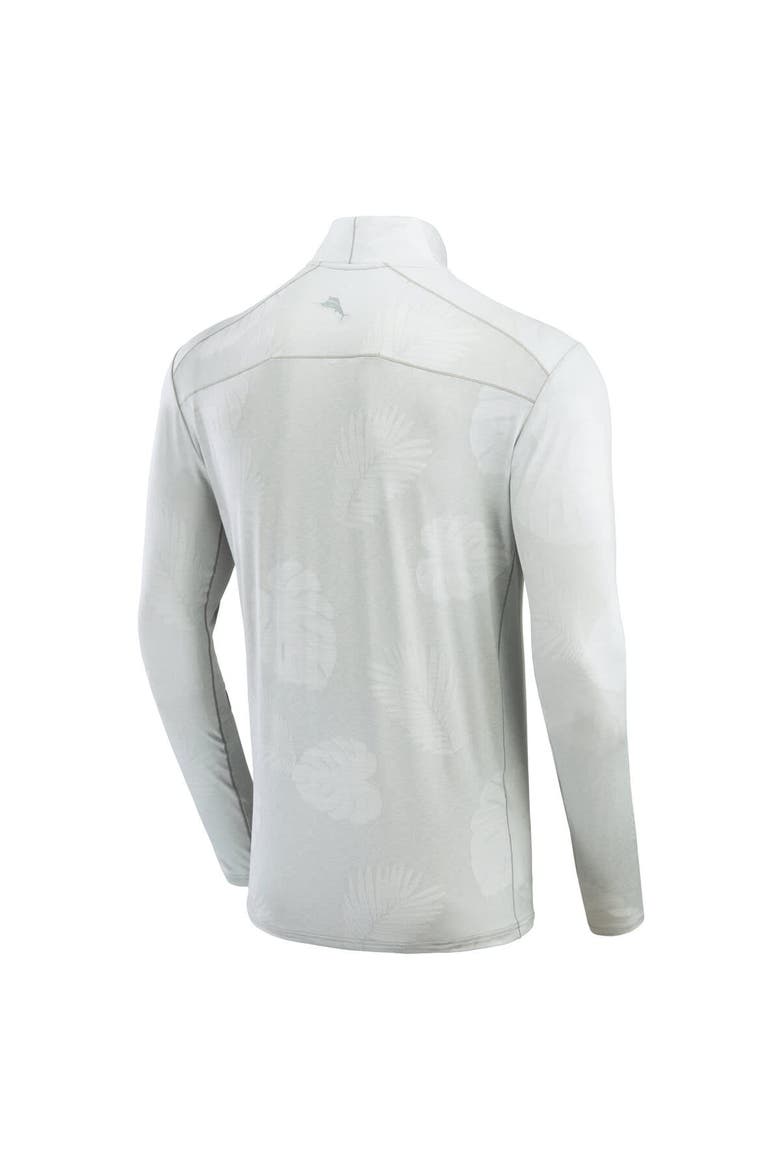 Men's Tommy Bahama Gray Georgia Bulldogs Delray Frond IslandZone Half-Zip Jacket, Alternate, color, Gray