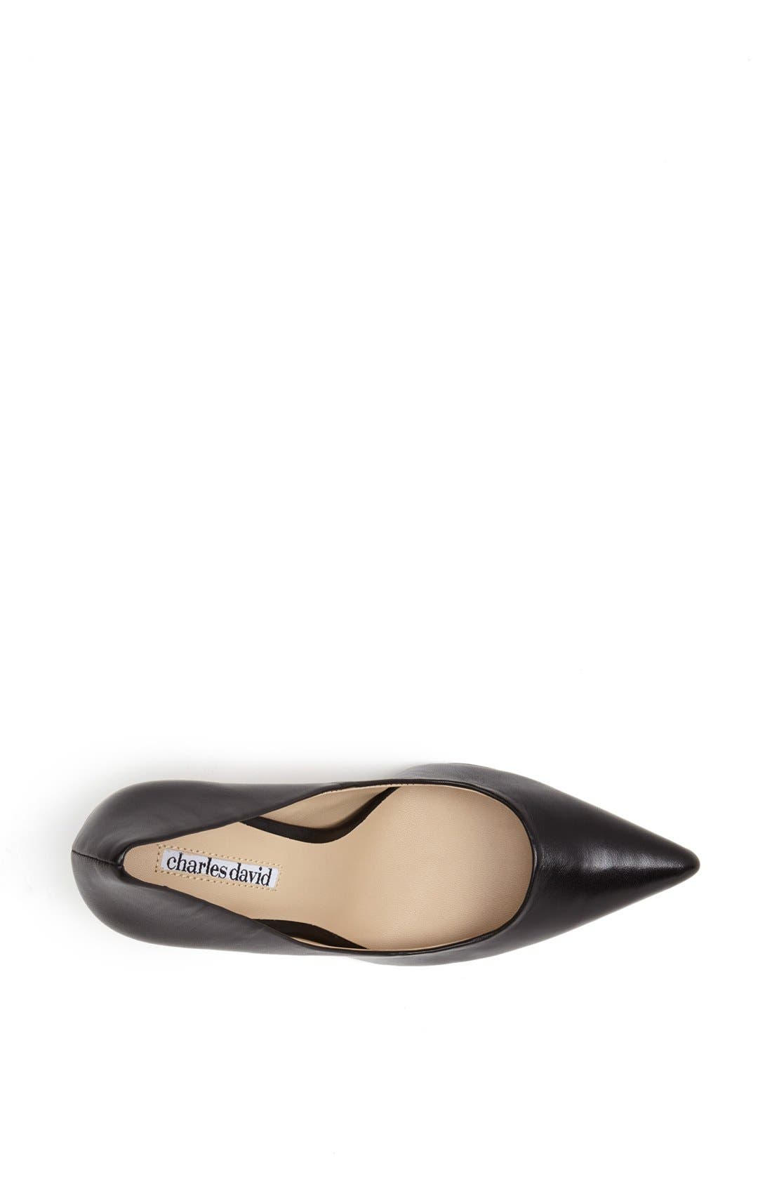 Charles David 'Katya' Leather Pump, Alternate, color, BLACK