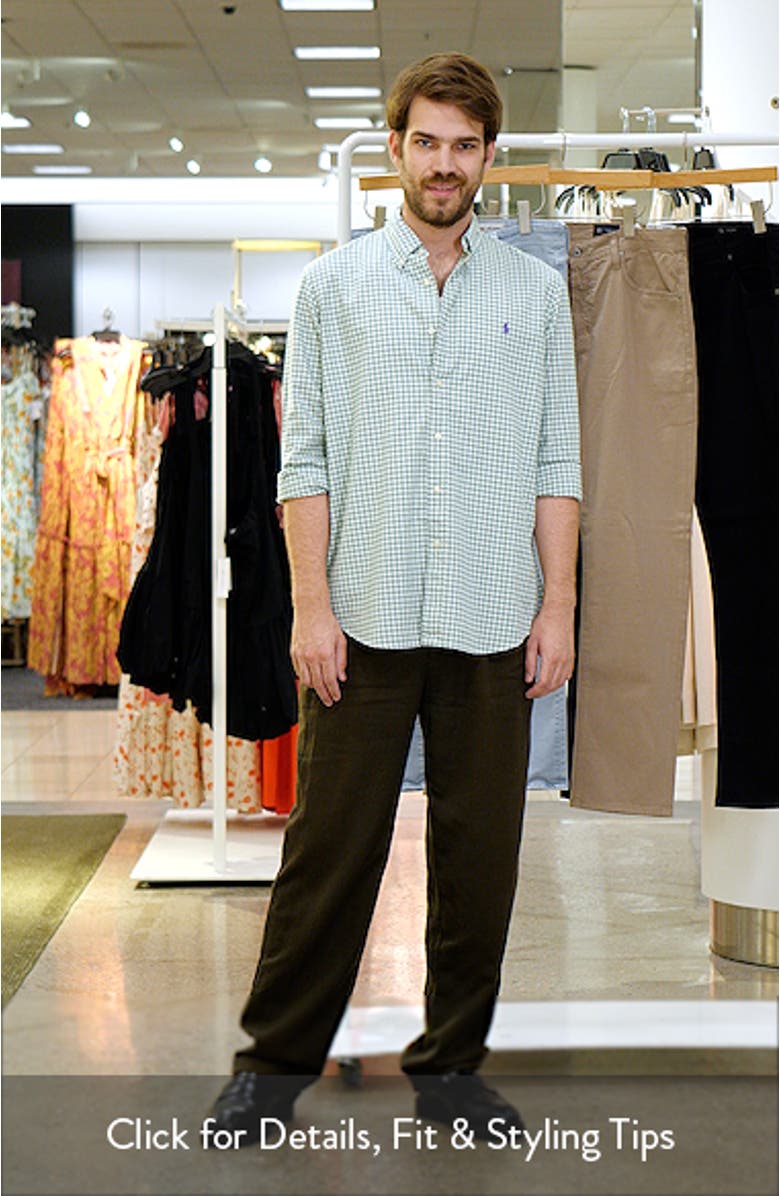 Classic Fit Gingham Cotton Button-Down Oxford Shirt, sales video thumbnail