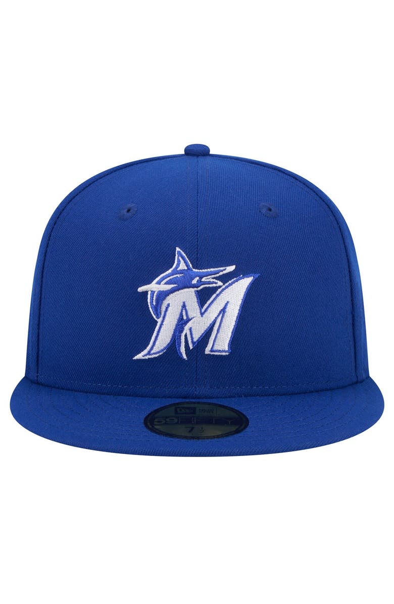 New Era Men's New Era Royal Miami Marlins White Logo 59FIFTY Fitted Hat, Alternate, color, Royal