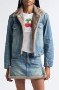 Alexander Wang Faux Fur Trim Denim Jacket