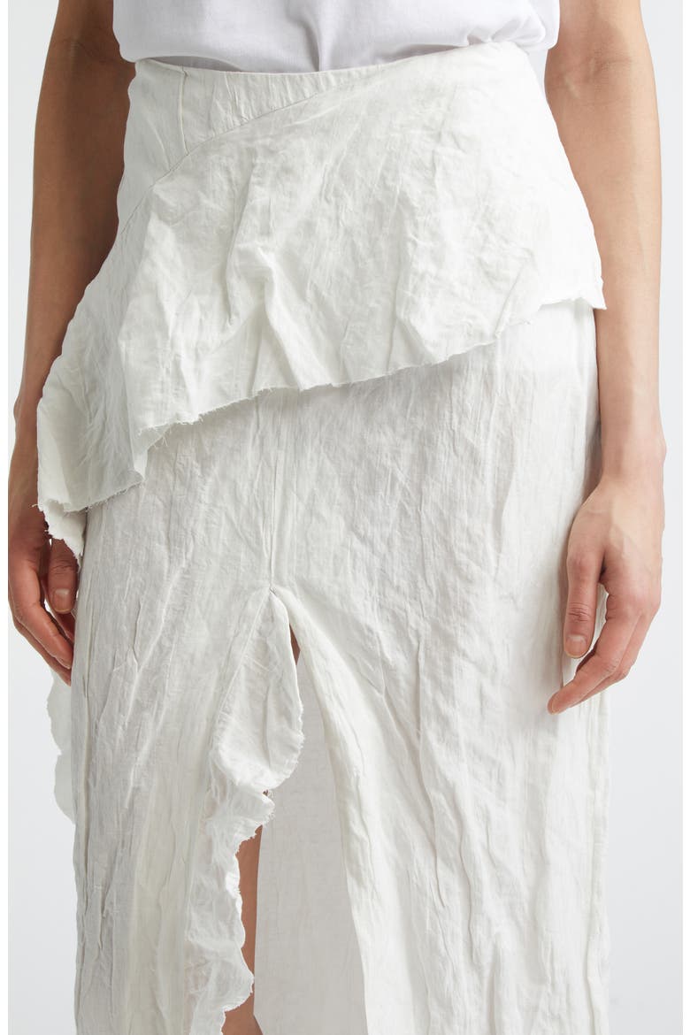 Hansly Crinkle Cotton Blend Midi Skirt, Alternate, color, OFF WHITE