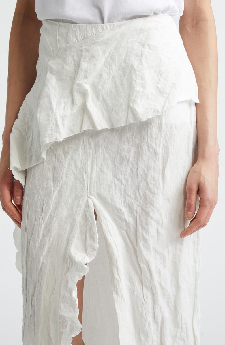 Proenza Schouler Hansly Crinkle Cotton Blend Midi Skirt, Alternate, color, Off White