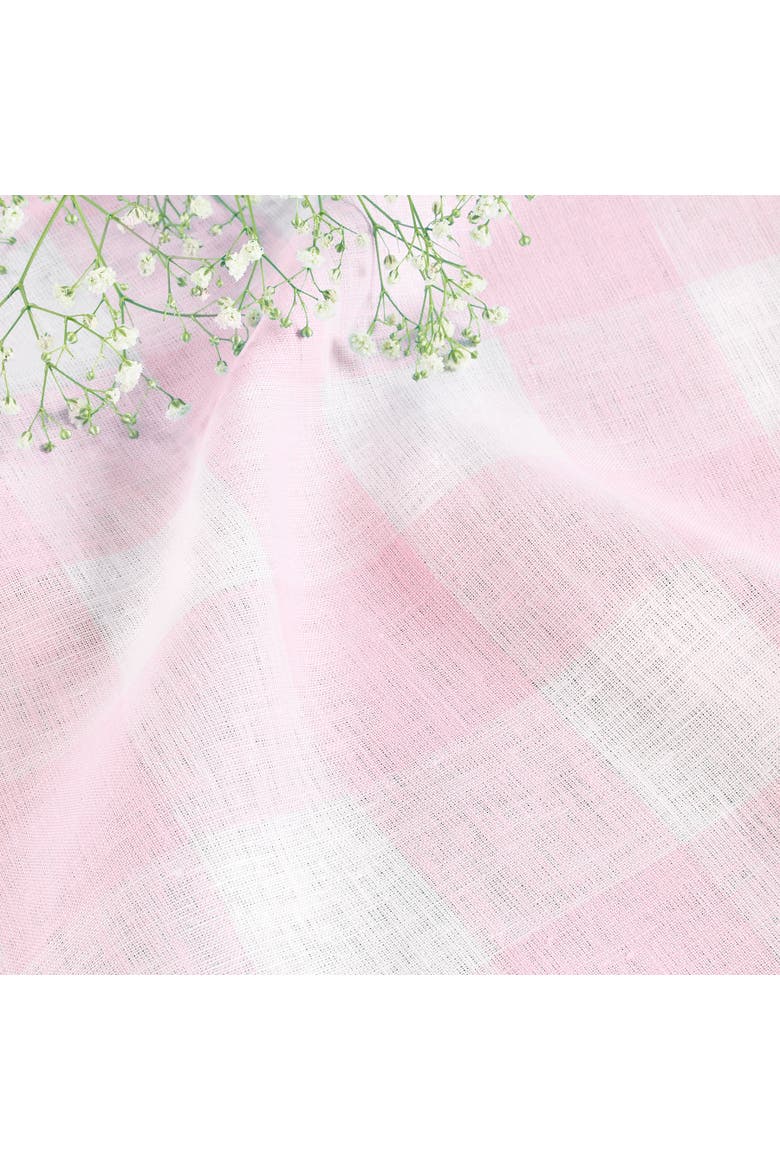 Linen Table Throw 52 x 52 Inch - Buffalo Check, Alternate, color, Marshmellow Pink