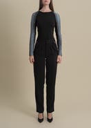 Contessa Mills Medusa Fringe Loose-Fit Double-Pleat Stretch Crepe Trousers