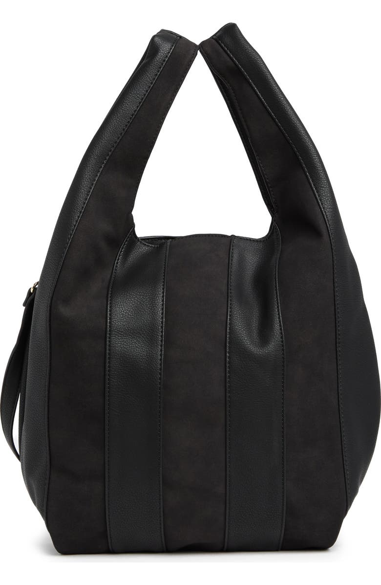 URBAN EXPRESSIONS HANDBAGS URBAN EXPRESSIONS Rocco Faux Suede & Faux Leather Paneled Hobo Bag, Main, color,