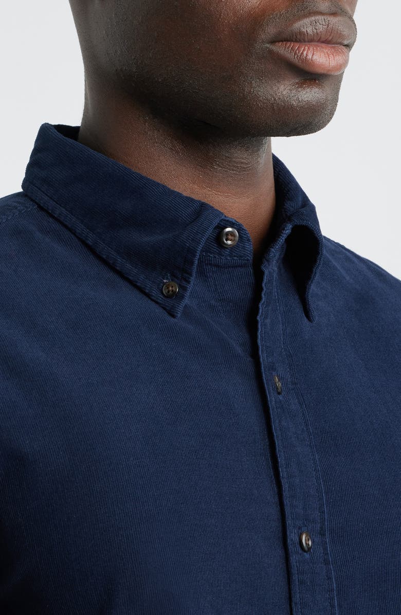 Bonobos Stretch Cotton Corduroy Button-Down Shirt, Alternate, color, Navy Blazer