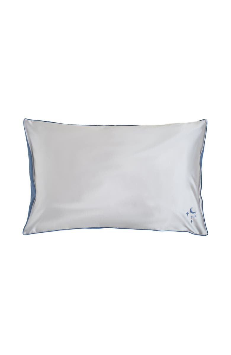 Lost Pattern Silk Pillowcase, Main, color, Silver