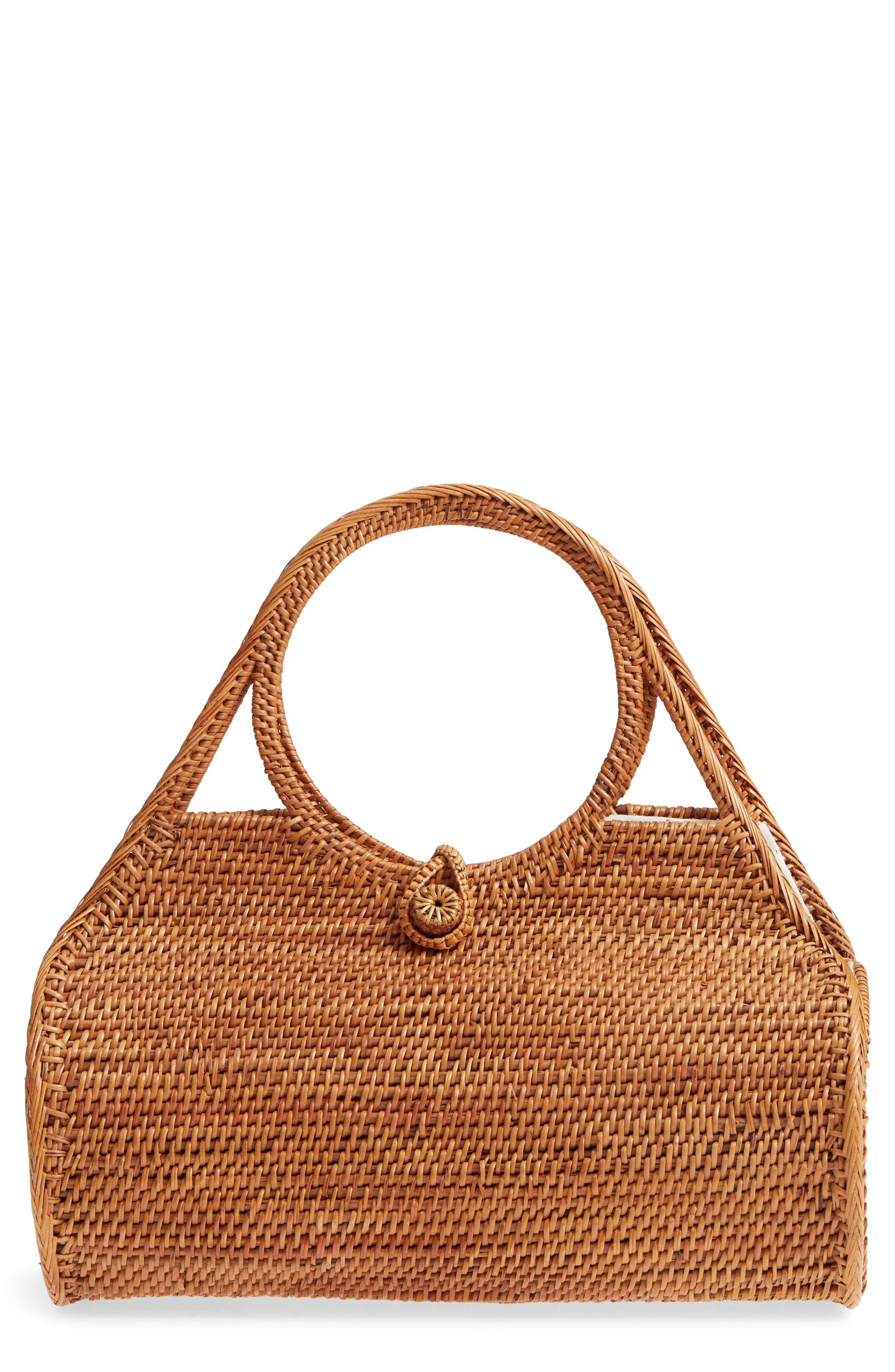 Street Level Woven Rattan Handbag, Main, color, 