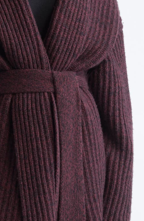 Zankov Paulina Rib Merino Wool Wrap Cardigan In Purple