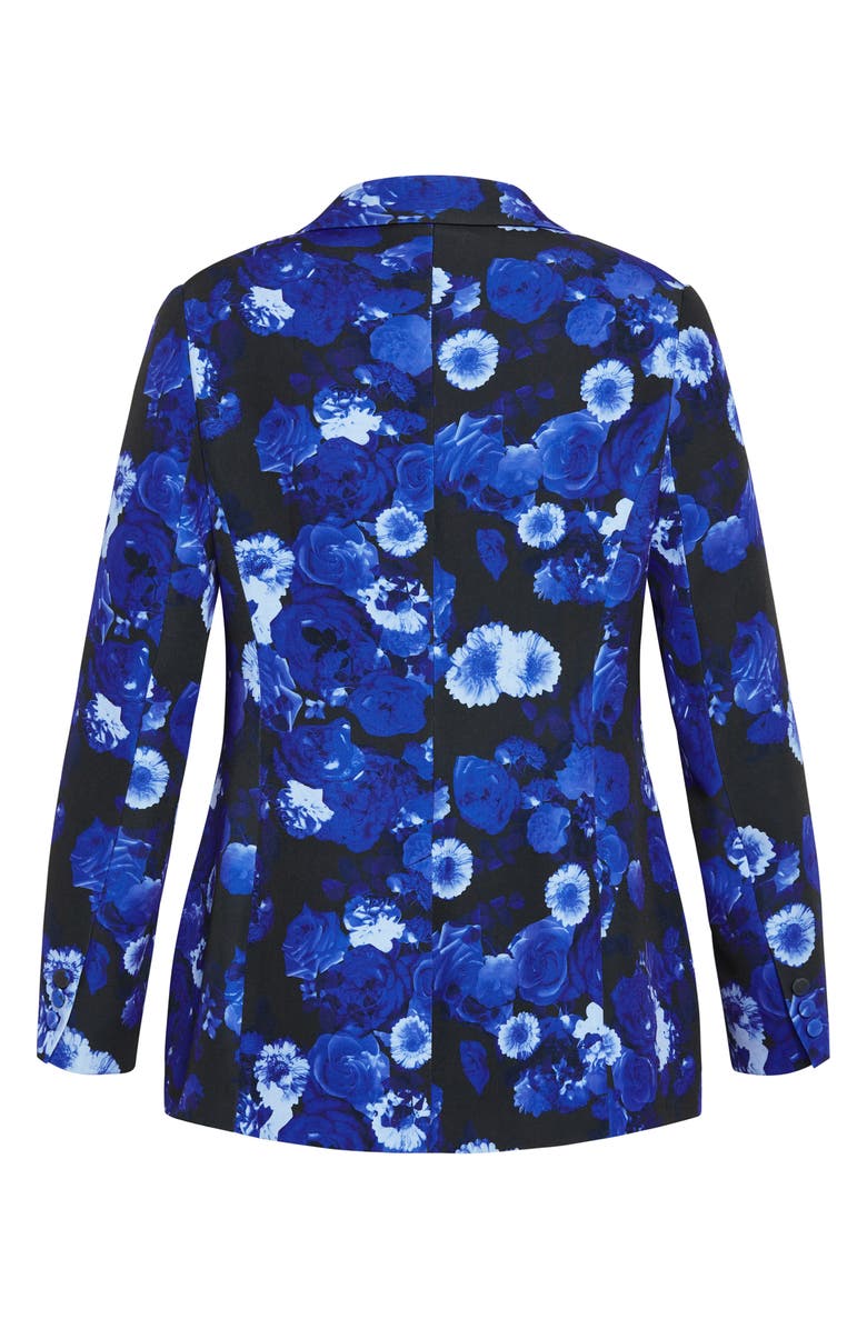 City Chic Kiara Floral Notched Lapel Blazer, Alternate, color, 