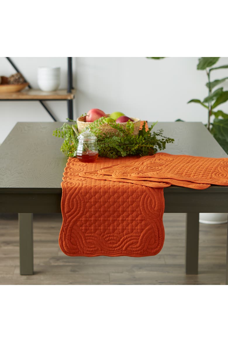 Quilted Farmhouse Placemat Set/6, Alternate, color, Pumpkin Spice