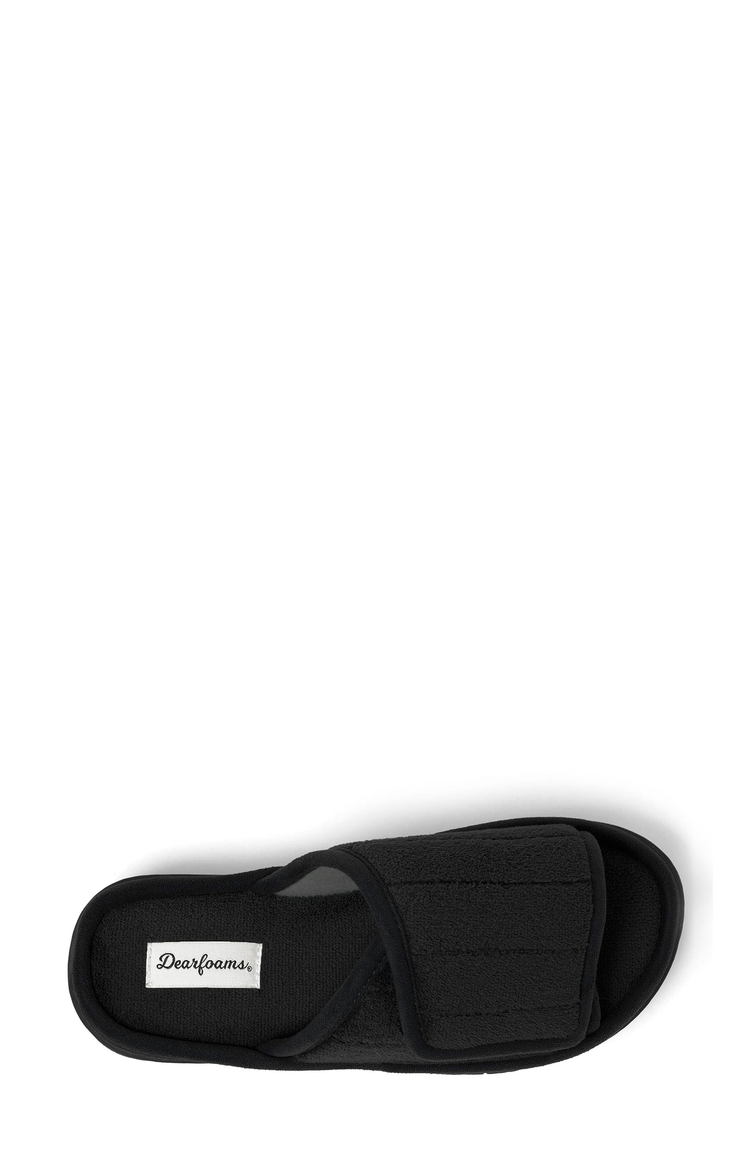 Mickey Terry Adjustable Shower Slide Slipper, Alternate, color, BLACK