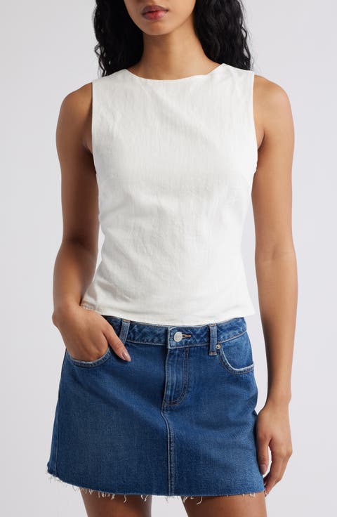 Penelopie Open Back Linen Blend Tank