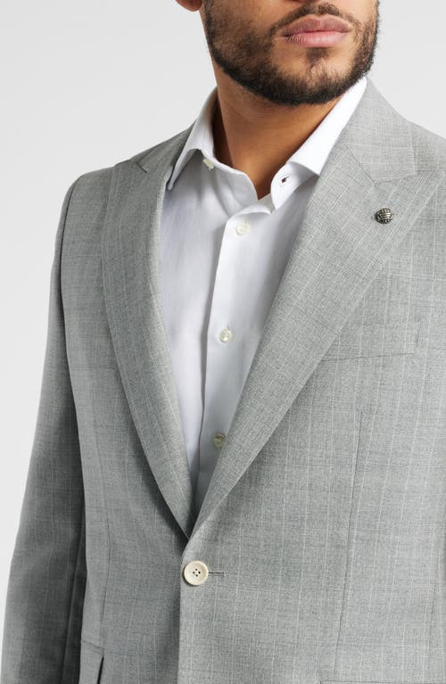 Jack Victor Engle Peak Lapel Pinstripe Wool Suit In Light Grey